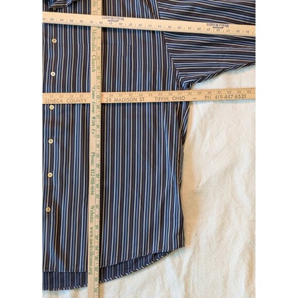 Burberry VTG Y2K Mens Striped 100% Cotton Long Sleeve Button Up Size XL USA Made - Picture 8 of 9